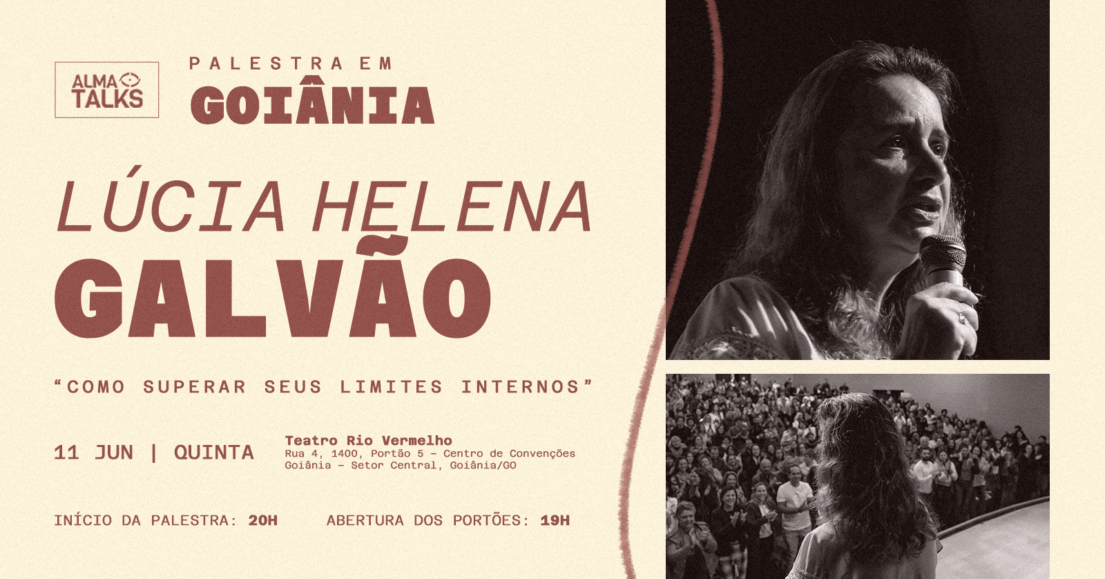 Lúcia Helena Galvão apresenta palestra sobre procrastinação, disciplina e superação emocional em Goiânia